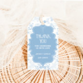 Toile de Jouy Beer Blauw Baby shower Dank u Cadeaulabel