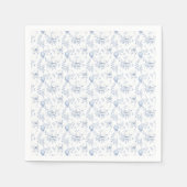 Toile De Jouy Beer Blauw Baby shower Servet (Voorkant)