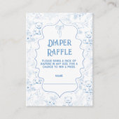 Toile De Jouy Beer Blauwe Luier Raffle Informatiekaartje (Voorkant)