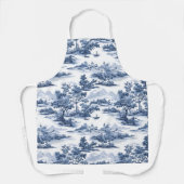 Toile de jouy, blauw china, porselein, blauwe wilg schort (Voorkant)