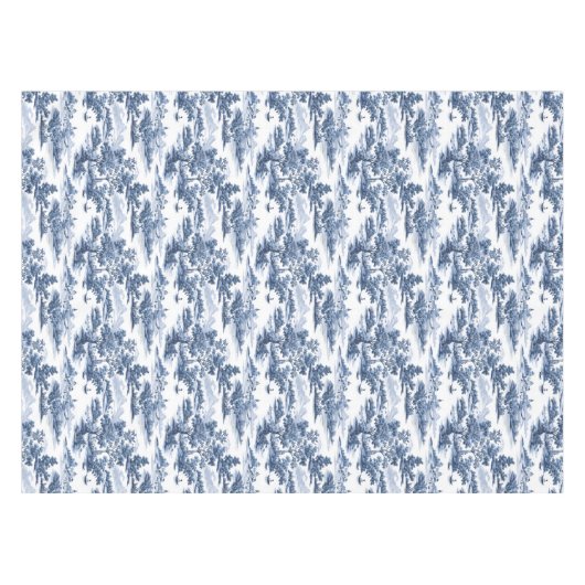 Toile de jouy, blauw china, porselein, blauwe wilg tafelkleed (Voorkant (Horizontaal))