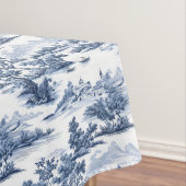 Toile de jouy, blauw china, porselein, blauwe wilg tafelkleed (Voorbeeld)