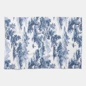 Toile de jouy, blauw china, porselein, blauwe wilg theedoek (Horizontaal)
