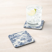 Toile de jouy, blauw en wit, porselein, bier onderzetter (Rechterzijde)