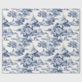 Toile de jouy, blauw en wit, porselein, cadeaupapier (Vlak)