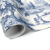 Toile de jouy, blauw en wit, porselein, cadeaupapier (Rol Hoek)