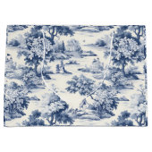 Toile de jouy, blauw en wit, porselein, groot cadeauzakje (Voorkant)