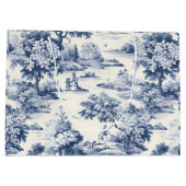 Toile de jouy, blauw en wit, porselein, groot cadeauzakje (Achterkant)