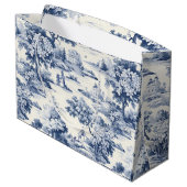 Toile de jouy, blauw en wit, porselein, groot cadeauzakje (Achterkant Gekanteld)