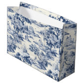 Toile de jouy, blauw en wit, porselein, groot cadeauzakje (Voorkant Gekanteld)