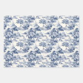 Toile de jouy, blauw en wit, porselein, inpakpapier vel (Voorkant 3)