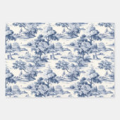 Toile de jouy, blauw en wit, porselein, inpakpapier vel (Voorkant)