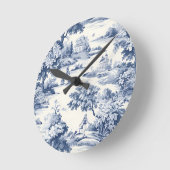 Toile de jouy, blauw en wit, porselein, ronde klok (Hoek)