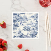 Toile de jouy, blauw en wit, porselein, servet (Insitu)