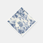 Toile de jouy, blauw en wit, porselein, servet (Hoek)