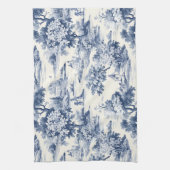 Toile de jouy, blauw en wit, porselein, theedoek (Verticaal)
