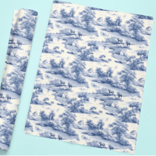 Toile de Jouy Blauw Frans Elegant Weiland Cadeaupapier