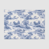 Toile de Jouy Blauw Frans rustiek weiland Tissuepapier (Voorkant)