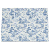 Toile de Jouy Blauw Stijl Elegant Frans Groot Cadeauzakje (Voorkant)