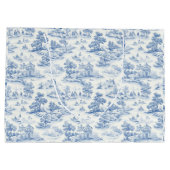 Toile de Jouy Blauw Stijl Elegant Frans Groot Cadeauzakje (Achterkant)