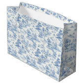 Toile de Jouy Blauw Stijl Elegant Frans Groot Cadeauzakje (Achterkant Gekanteld)