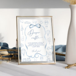 Toile de Jouy Blauwe Babykamer Jongens Luier Lotte Poster