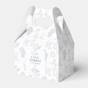 Toile de Jouy Blauwe Cowboy Western Baby Shower Bedankdoosjes