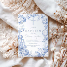 Toile De Jouy Blauwe Jongensdoop