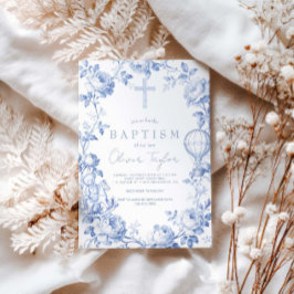Toile De Jouy Blauwe Jongensdoop Kaart