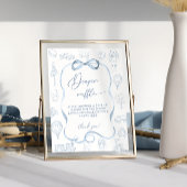 Toile de Jouy Blauwe Kwekerij Jongen Luier Raffle Poster