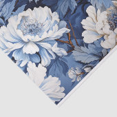 Toile de Jouy bloemen in blauw op leeftijd Tissuepapier (Detail)