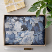 Toile de Jouy bloemen in blauw op leeftijd Tissuepapier (Geschenk)