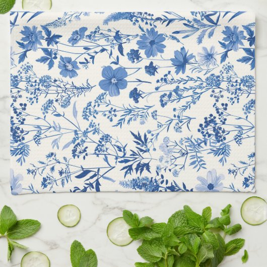 Toile De Jouy  bloemmotief Theedoek (Gevouwen)