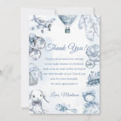 Toile De Jouy Blue Baby Shower Party Kaart (Voorkant)