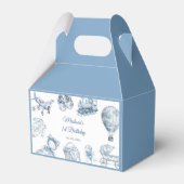 Toile De Jouy Blue Birthday Party Bedankdoosjes (Voorkant Zijde)