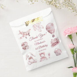 Toile De Jouy Blue Birthday Party Bedankzakje