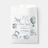 Toile De Jouy Blue Birthday Party  Bedankzakje (Voorkant)