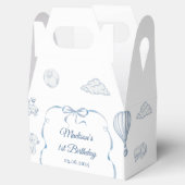 Toile De Jouy Blue Bow Birthday Party Bedankdoosjes (Geopend)