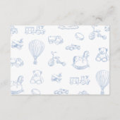 Toile de Jouy Blue Bow Chinoiserie Boeken voor Bab Informatiekaartje (Achterkant)