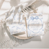 Toile de Jouy Blue Bow Chinoiserie Boy Baby shower Kaart