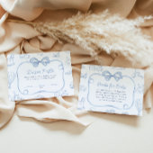 Toile de Jouy Blue Bow Chinoiserie Luier Raffle Informatiekaartje