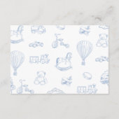 Toile de Jouy Blue Bow Chinoiserie Luier Raffle Informatiekaartje (Achterkant)