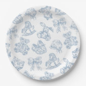 Toile de Jouy Blue Bow Paper Bord (Voorkant)