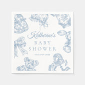 Toile de Jouy Blue Boy Baby shower Servet (Voorkant)
