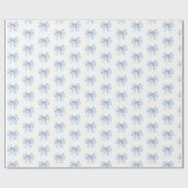 Toile de Jouy Blue Elegant Bow Cadeaupapier (Vlak)