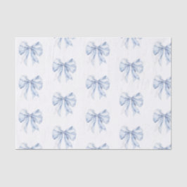 Toile de Jouy Blue Elegant Bow Tissuepapier