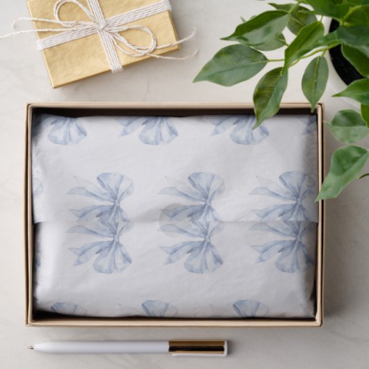Toile de Jouy Blue Elegant Bow Tissuepapier (Geschenk)