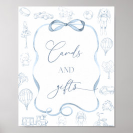 Toile de Jouy Blue Nursery Kaarten en geschenken Poster