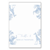 Toile de Jouy Blue Safari dieren kaarten plaatsen (Voorkant)