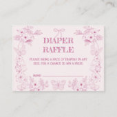 Toile De Jouy Blush Roze Bloemenluier Raffle Informatiekaartje (Voorkant)